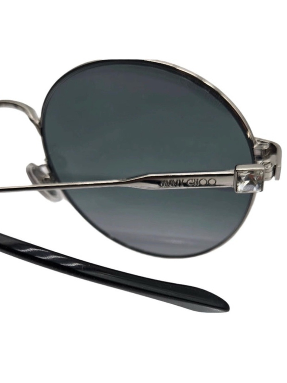 Jimmy Choo Lilo Round Metal Sunglasses in Silver - Picture 4 of 12